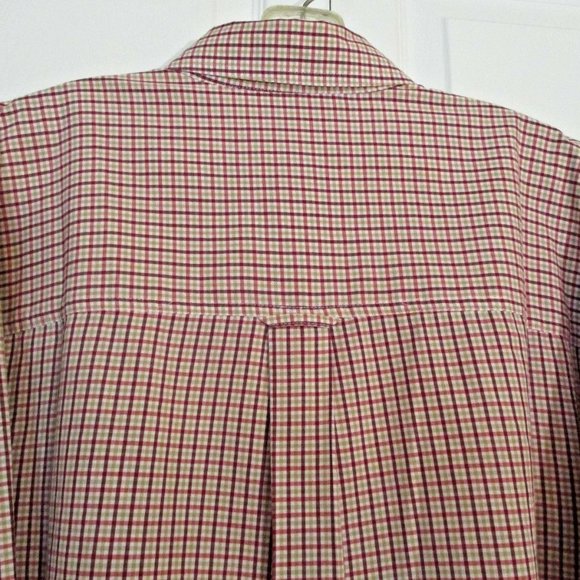 Chaps Long Sleeve Oxford Shirt sz L Red Plaid Button Down - Picture 6 of 10